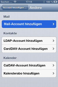 Postfach auf einem iPhone/iPad einrichten -Schritt 4